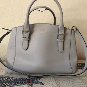 Kate Spade Large Dove Grey Leather Satchel Tote